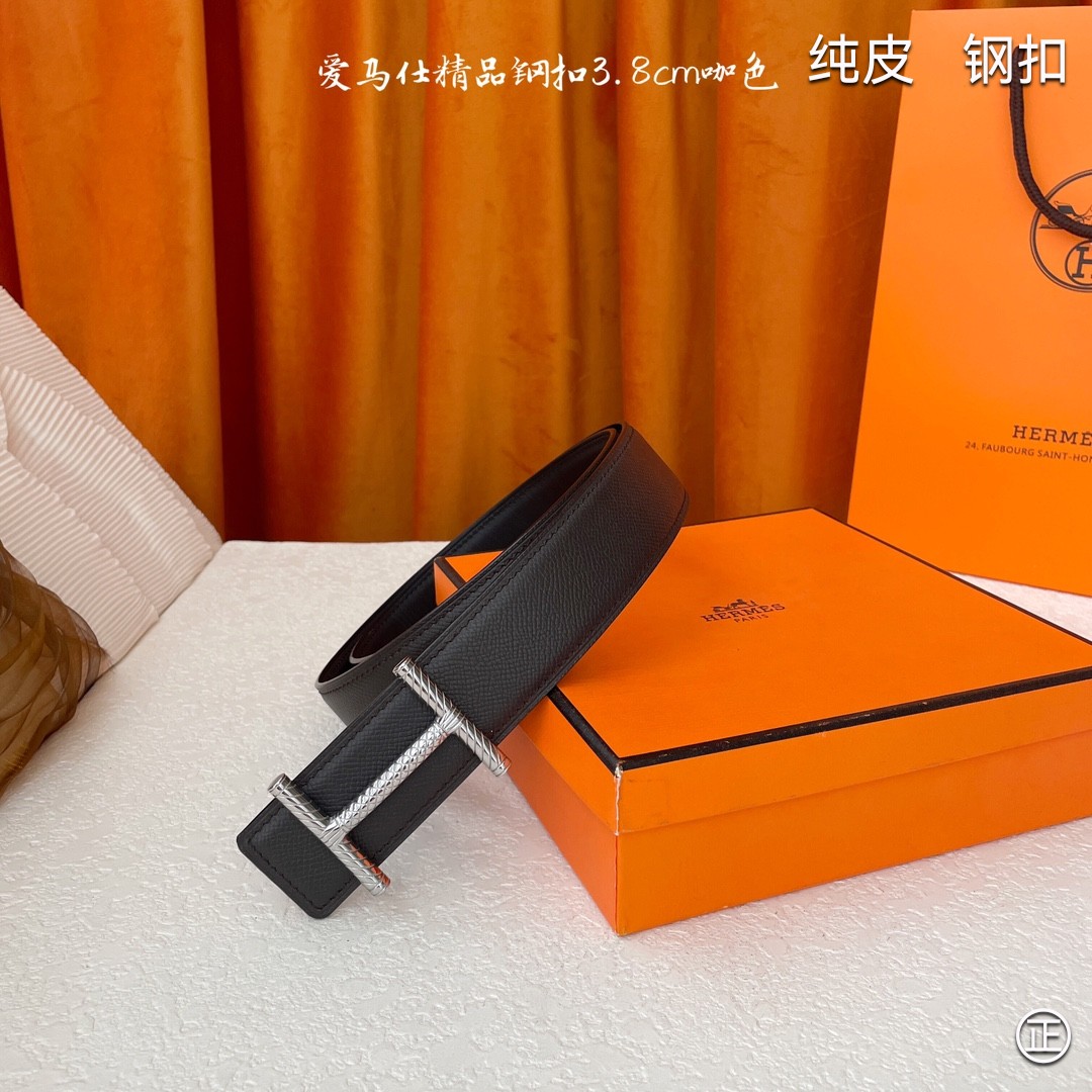 🆕HERMES㊣品质之选 3.8cm原版头层皮，双面可用，纯钢五金，纯原！渠道货！