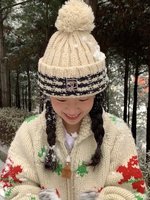 High Quality 1:1 Replica
 Chanel Hats Knitted Hat Beige Black White Knitting Vintage