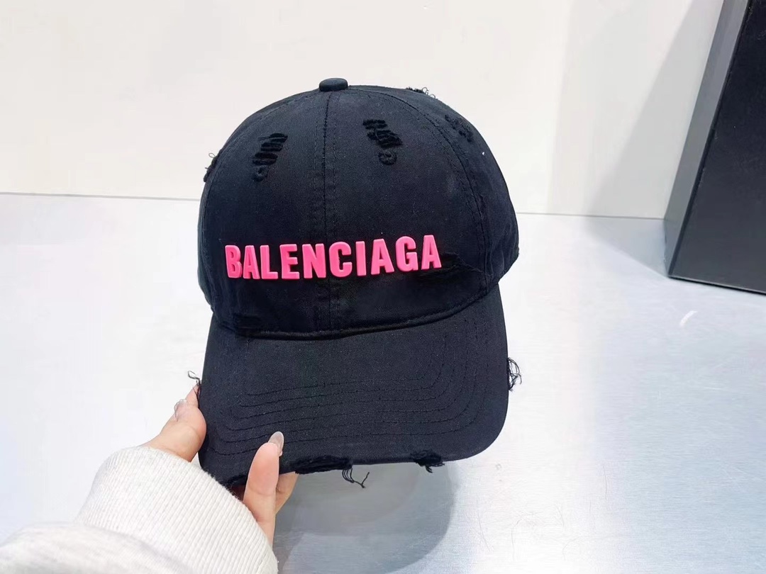 Gran volumen París Balenciaga～nueva gorra de béisbol de algodón con roturas estilo street, modelo personal y moderno, c…