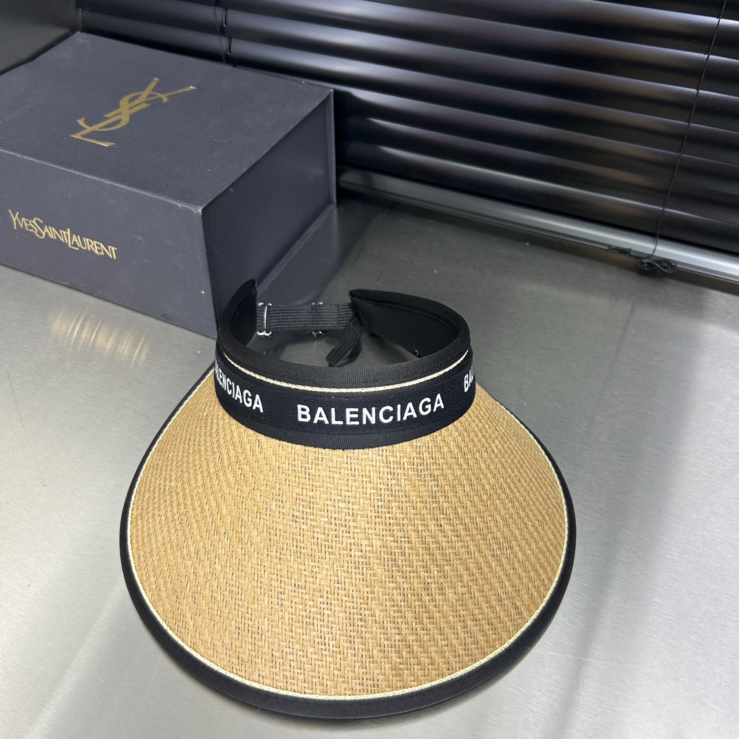 Nueva gorra sin visera de Balenciaga, diseño de colores combinados, forma correcta. Protección UV de vinilo negro, ¡imp…