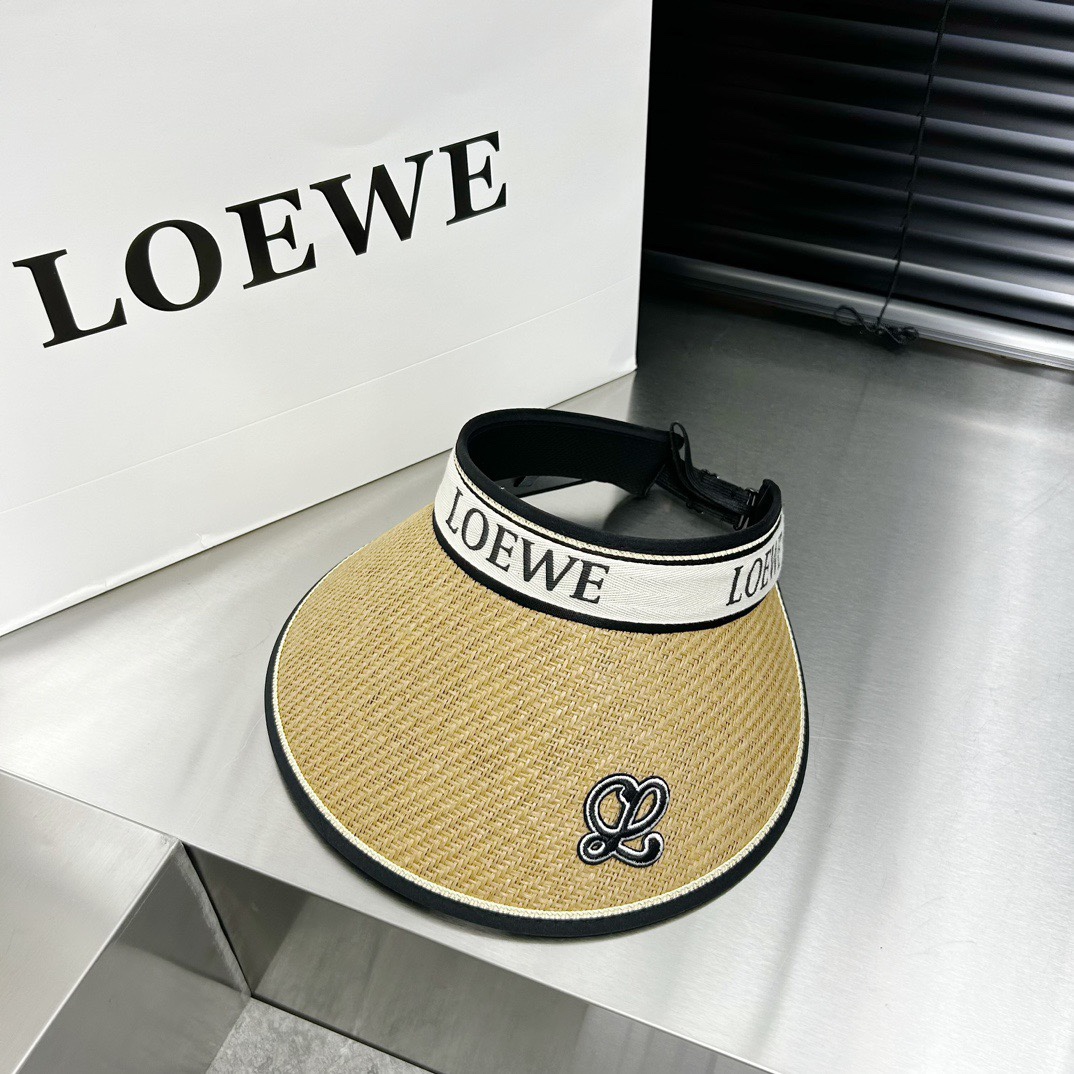 Loewe新款空顶帽拼色边设计版型正！黑胶防紫外线夏季必入！