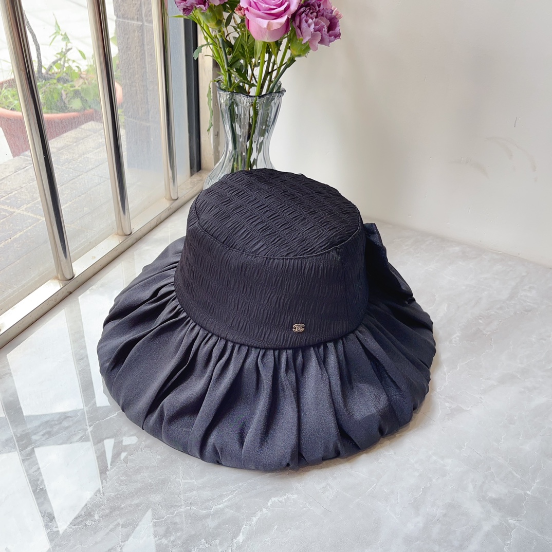 Chanel Sombreros Sombrero de cubo Empalme Gasa