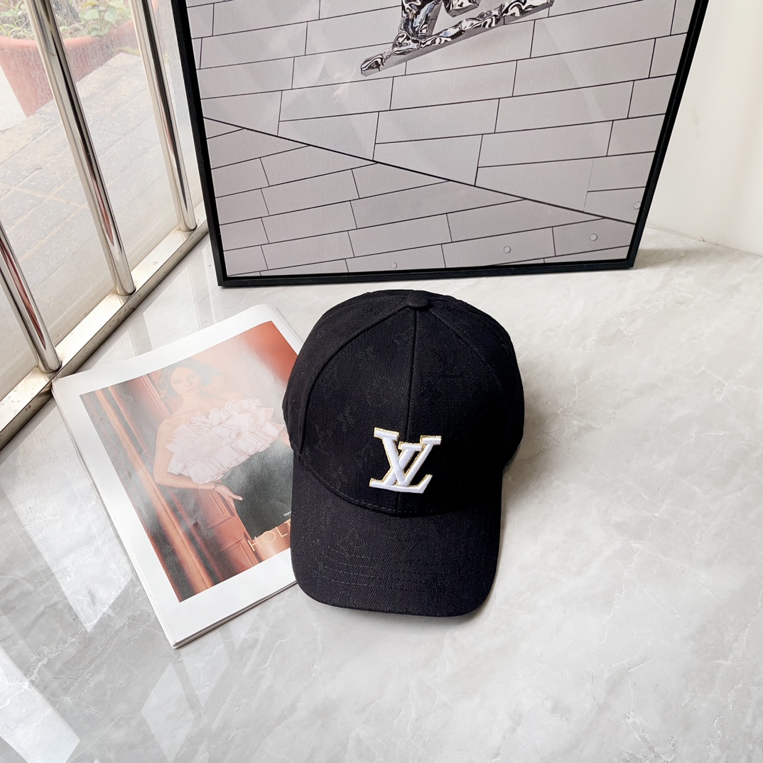 Louis Vuitton Sombreros Gorras Bordado Universal para hombres y mujeres Algodón Fashion