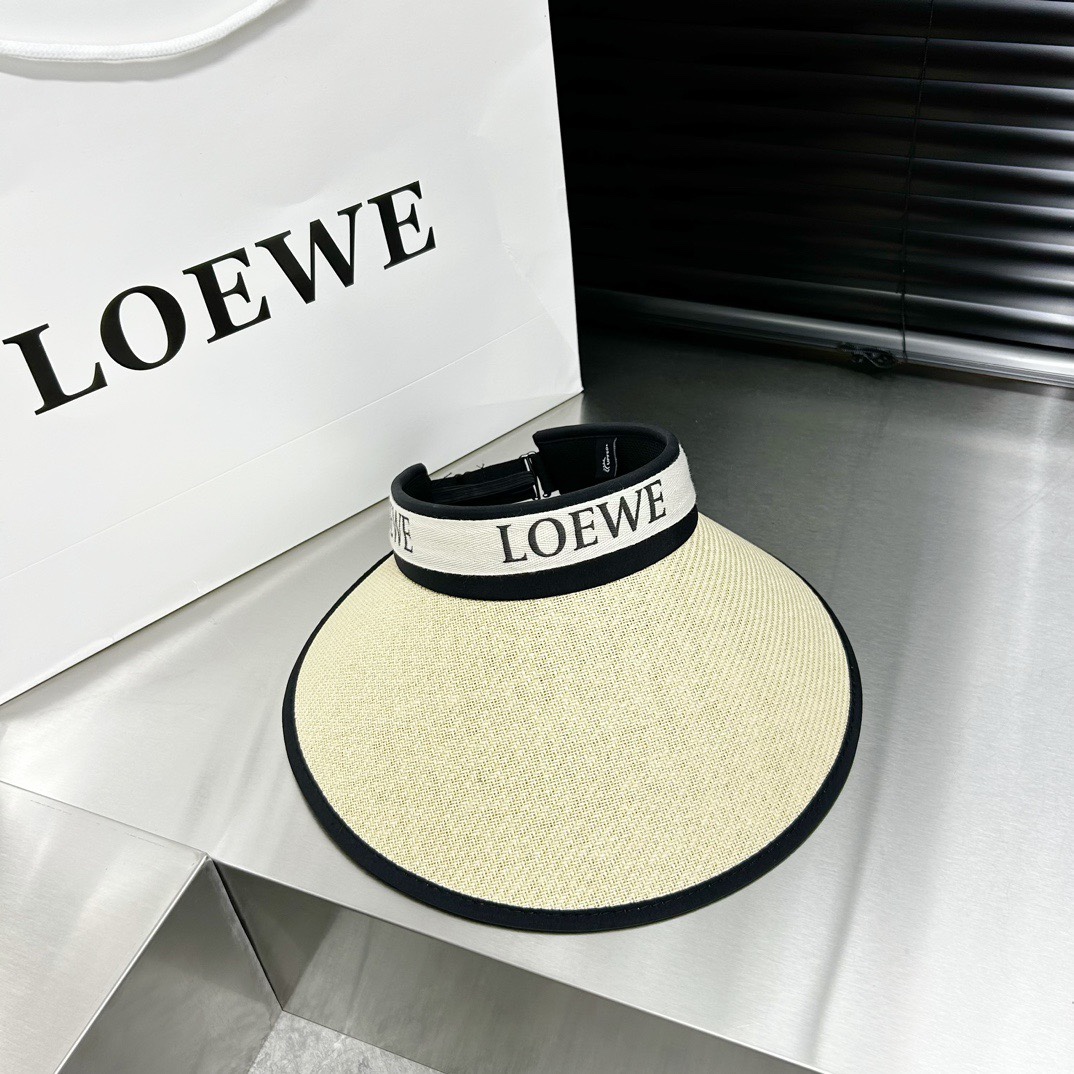 Loewe新款空顶帽拼色边设计版型正！黑胶防紫外线夏季必入！