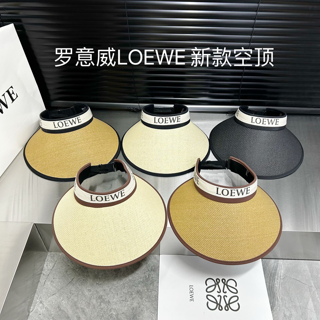 Loewe新款空顶帽拼色边设计版型正！黑胶防紫外线夏季必入！