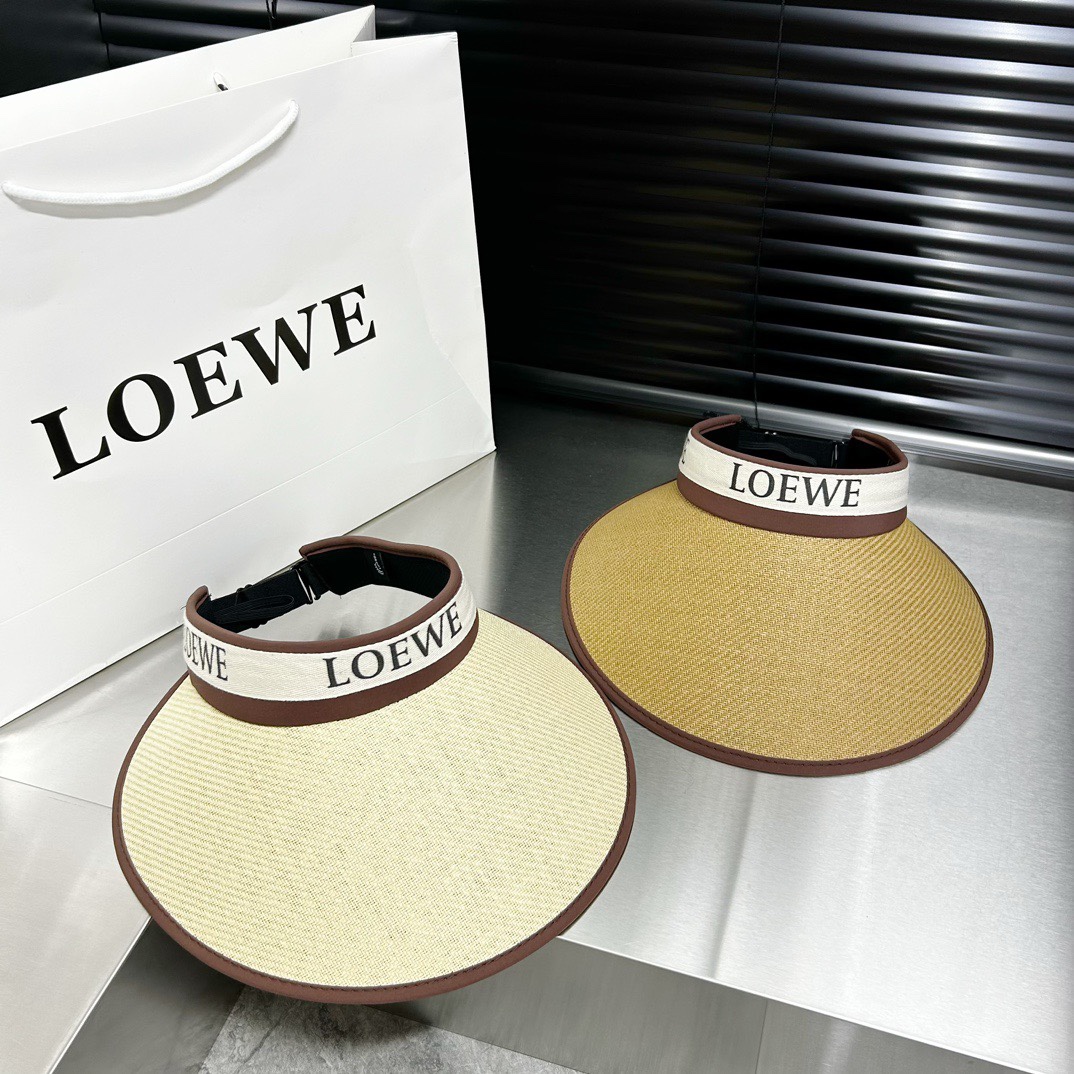 Loewe新款空顶帽拼色边设计版型正！黑胶防紫外线夏季必入！