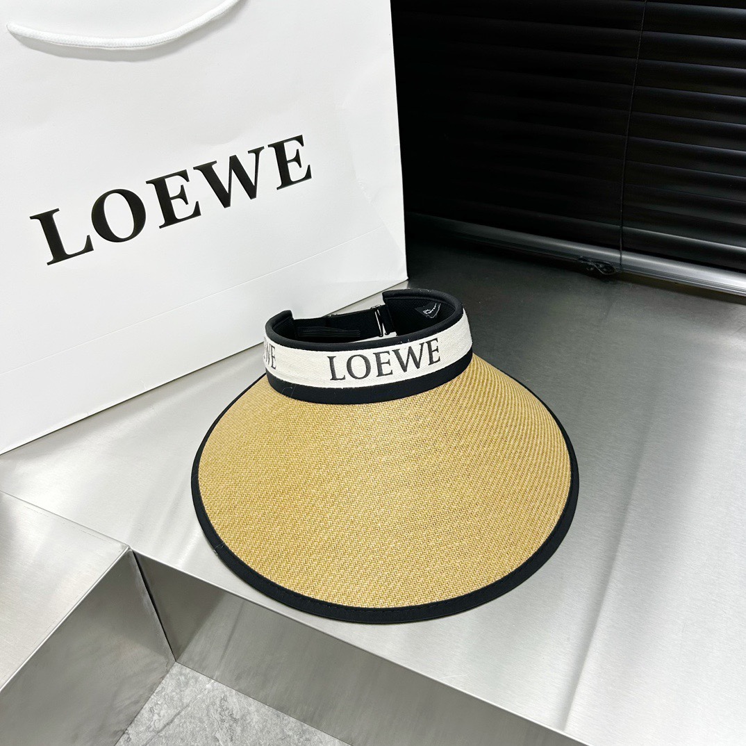 Loewe新款空顶帽拼色边设计版型正！黑胶防紫外线夏季必入！