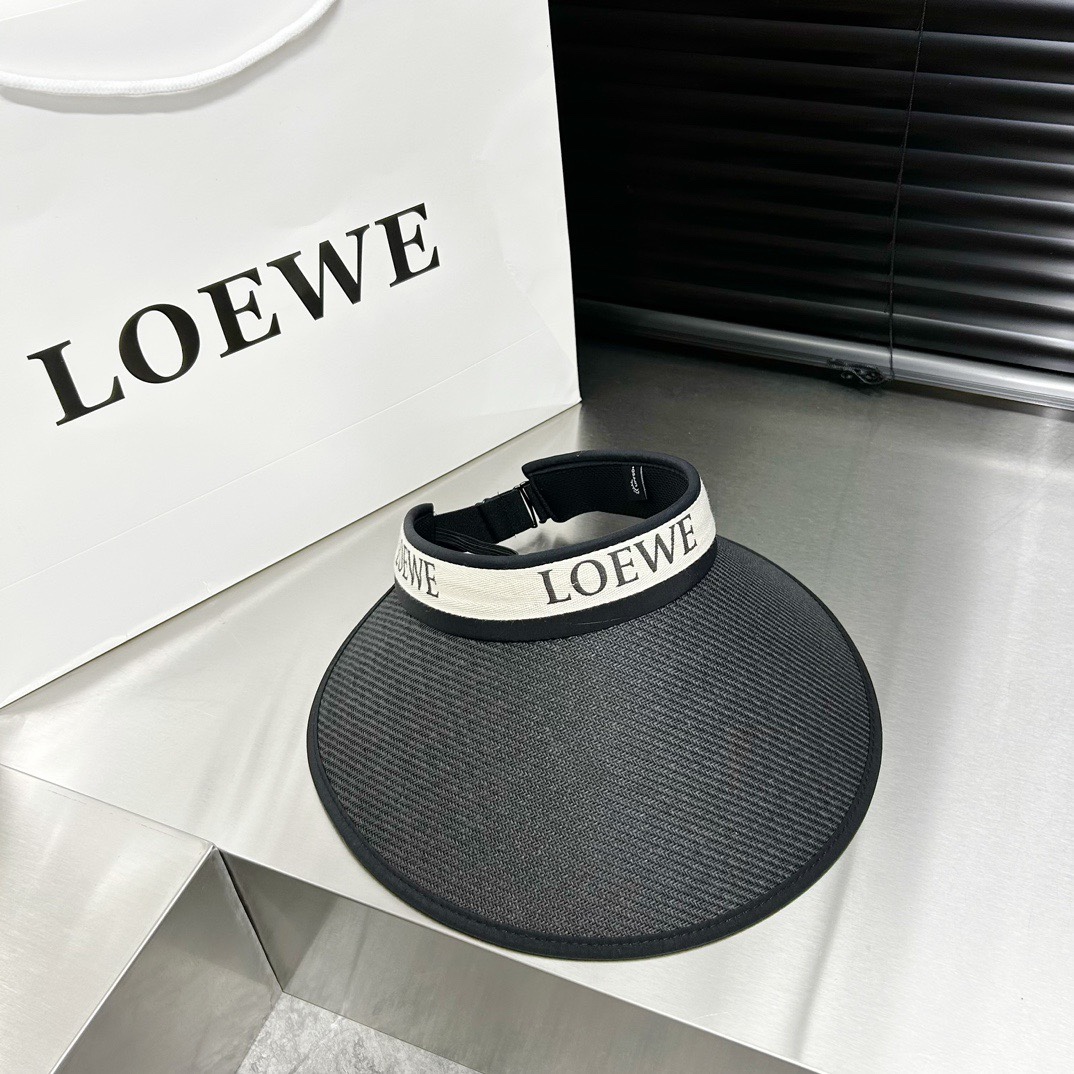 Loewe新款空顶帽拼色边设计版型正！黑胶防紫外线夏季必入！