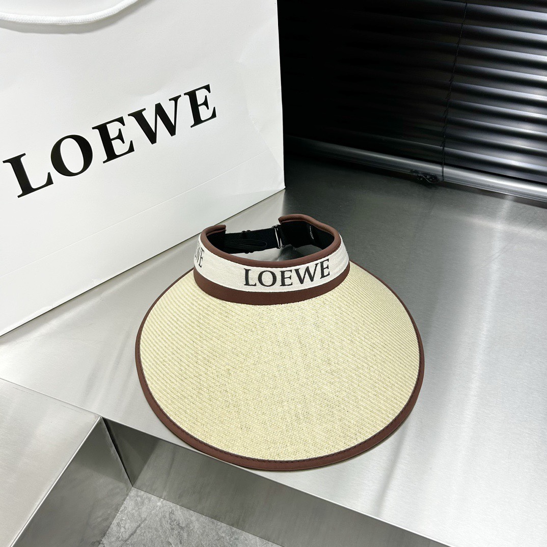 Loewe新款空顶帽拼色边设计版型正！黑胶防紫外线夏季必入！