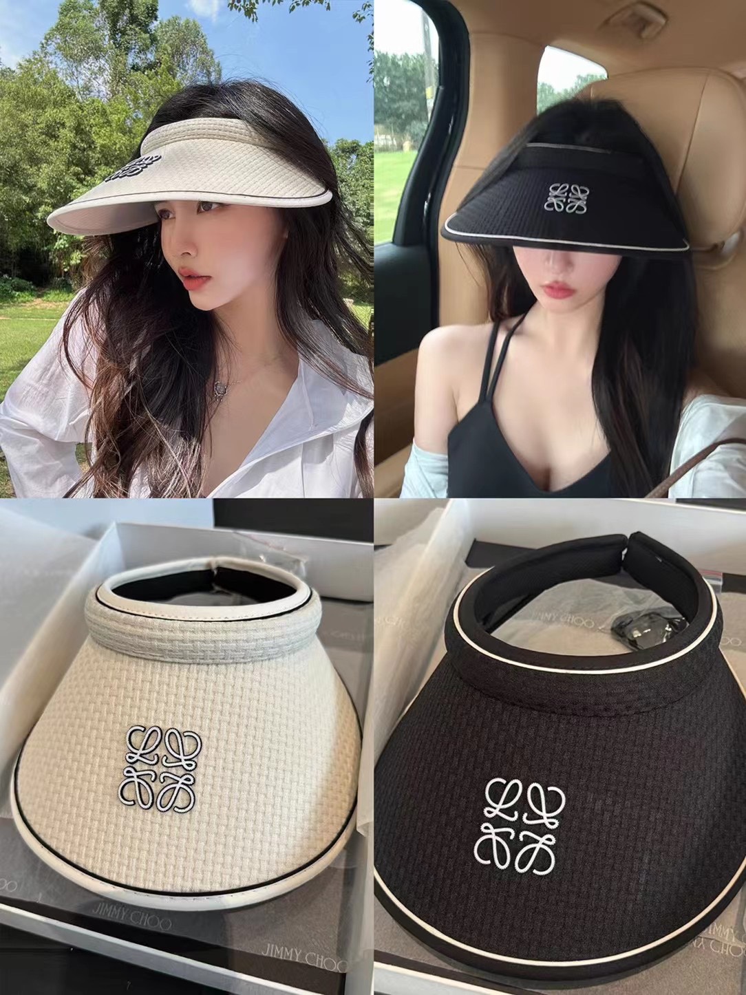 Gran volumen Loewe nuevo sombrero sin ala, con textura de gofre que cubre la cara, ¡imprescindible para salir a la call…