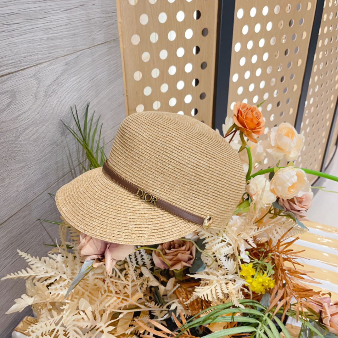 Volumen Dior～Nuevo sombrero de paja tejido de caballero con ala fina, la tasa de protección solar del sombrero alcanza …