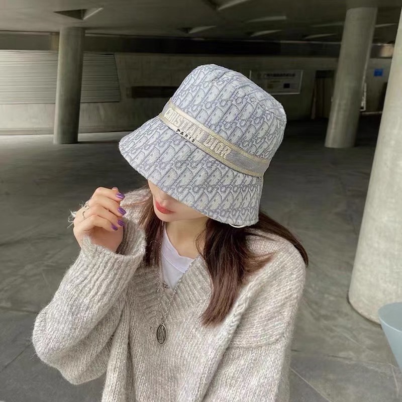 Dior nuevo sombrero de pescador con cinta de letras logotipo antiguo, súper elegante, copa más profunda para más estilo…