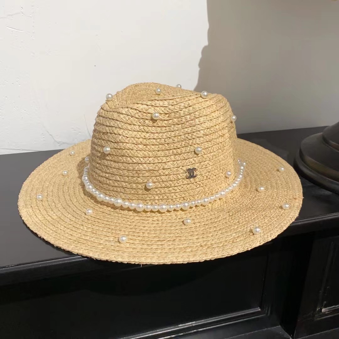 NO:207543,The customization price is high, and there is no return or exchange if there is no quality problem!  New - Xiaoxiang Lafite Pearl Top Hat Exclusive Customized Sunscreen and Sunshade Versatile Head Circle 55~58cm Natural Hat Straw Hat Fisherman's Hat Baseball Hat, Hats, espadrilles,hats19860909跑量 定制款价高 无质量问题不退换！ 上新 —— 小香拉菲草珍珠礼帽 独家定制 防晒遮阳百搭  头围55～58cm 本色帽子草帽渔夫帽棒球帽,帽子,espadrilles,hats,hat