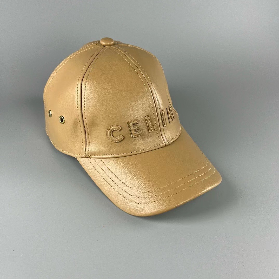 Ventas altas: gorra de béisbol de cuero de nueva colección de Celine, imprescindible para los que madrugan. Diseño de a…