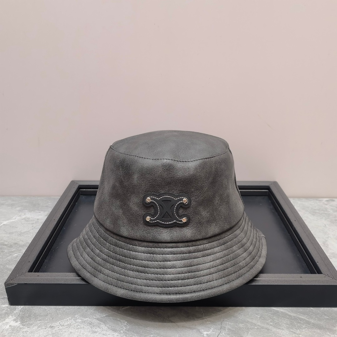 Ventas altas: sombrero de pescador de cuero de nueva colección de principios de otoño de Celine, diseño de sensación vi…