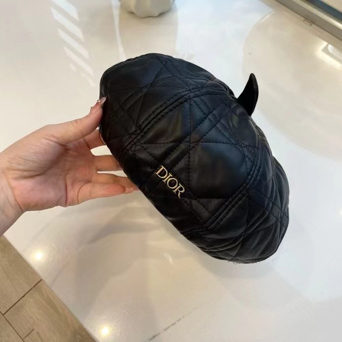 High volume Dior leather octagonal beret, PU leather beret with great texture ~ the hat shape is really super correct, …