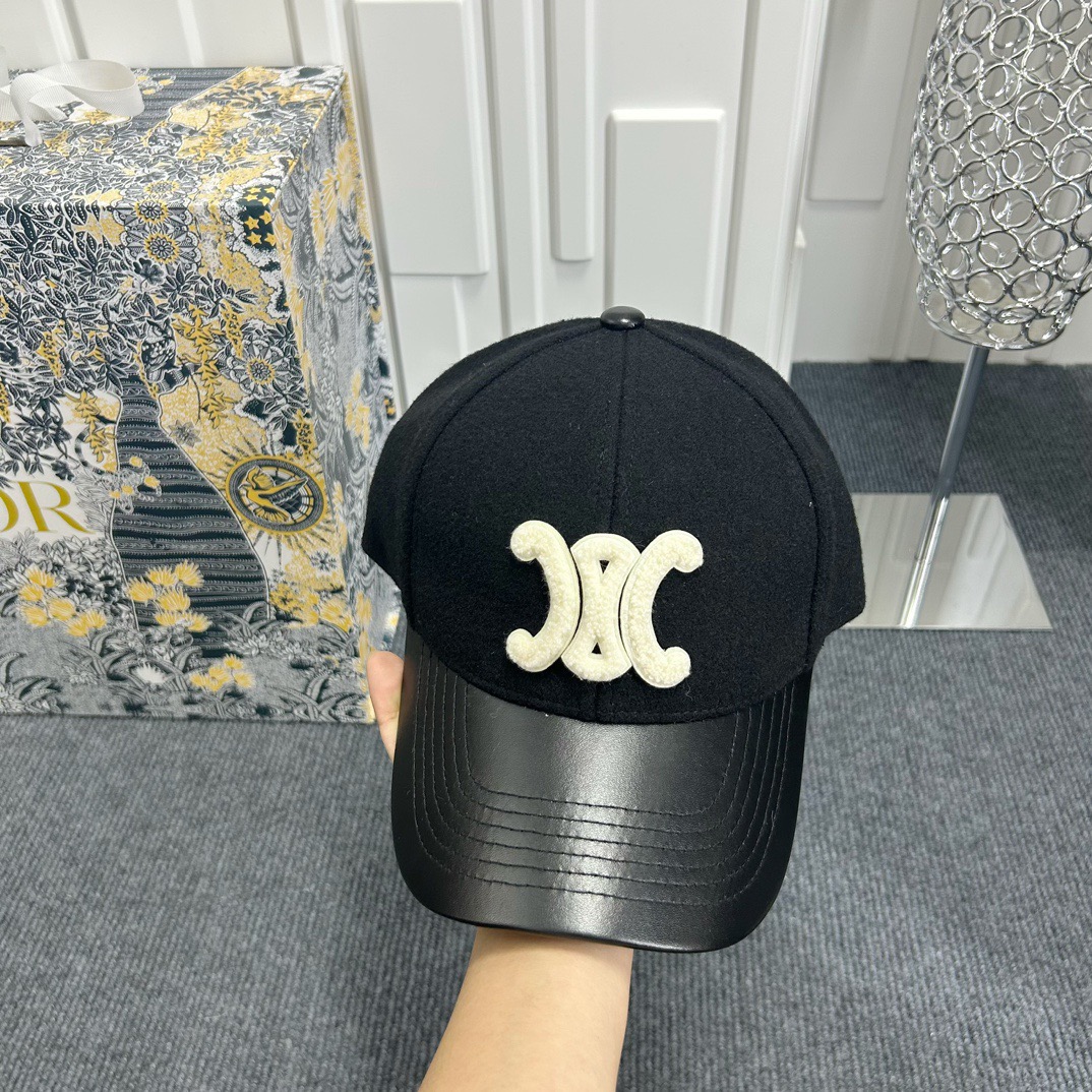 Volumen Celine ~ gorra de béisbol de piel combinada, bonita y con textura, perfecta para combinar en la calle 🥳
