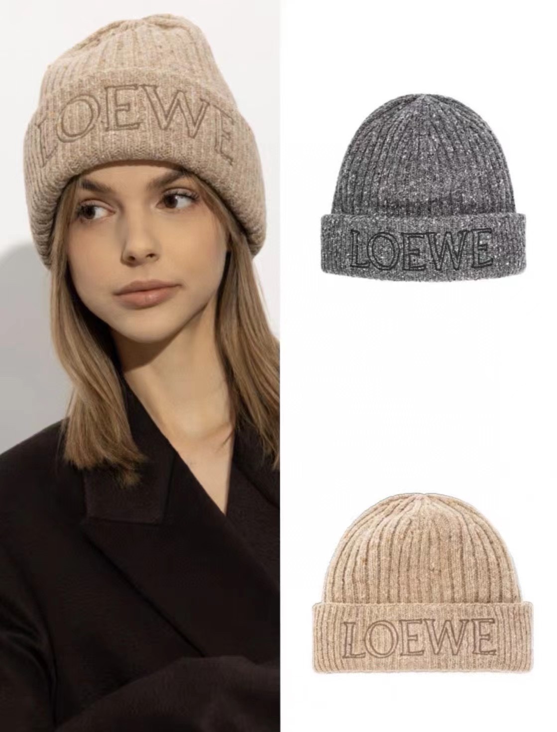 NO:215871,Loewe autumn and winter new wool hat, cold hat, mixed color knitted thick needle wool hat, fisherman hat baseball hat knitted hat, hat, loewe, espadrilles, hats19860909跑量 Loewe秋冬新款毛线帽,冷帽,混色针织粗针毛线帽帽子渔夫帽棒球帽针织帽,帽子,loewe,espadrilles,hats,hat