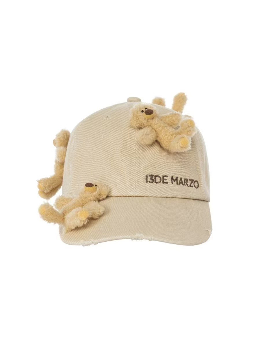 “168 Baseball Caps: 3D Bear Design, Water-Washing, Stereo Dolls” - 图片 4