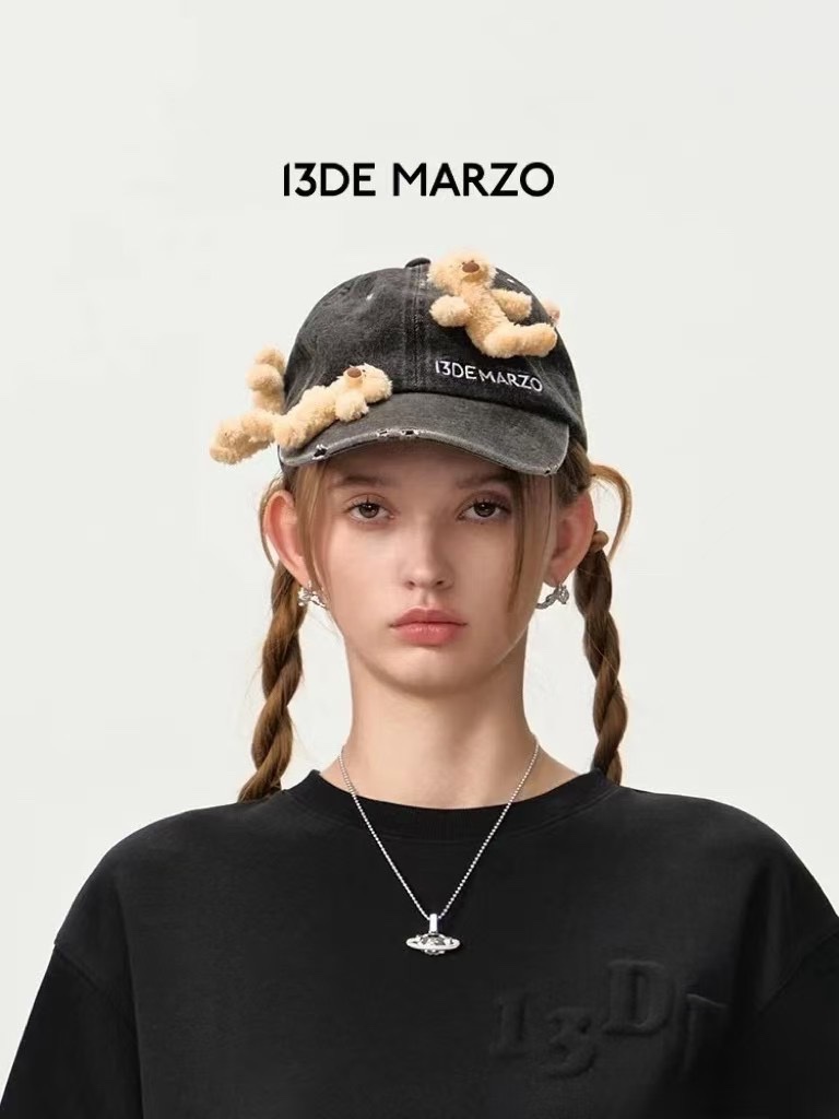“168 Baseball Caps: 3D Bear Design, Water-Washing, Stereo Dolls”