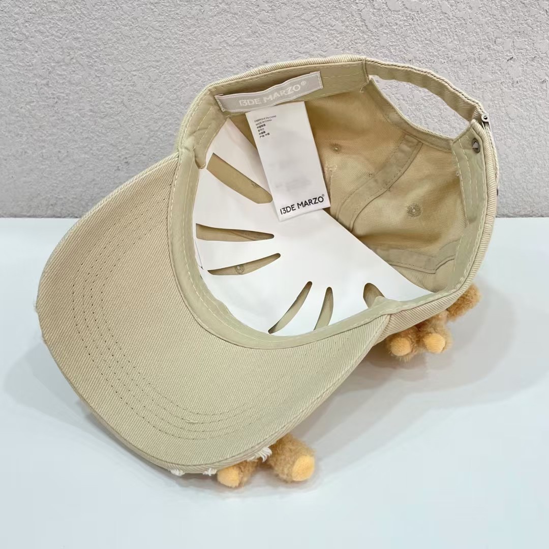 “168 Baseball Caps: 3D Bear Design, Water-Washing, Stereo Dolls” - 图片 8