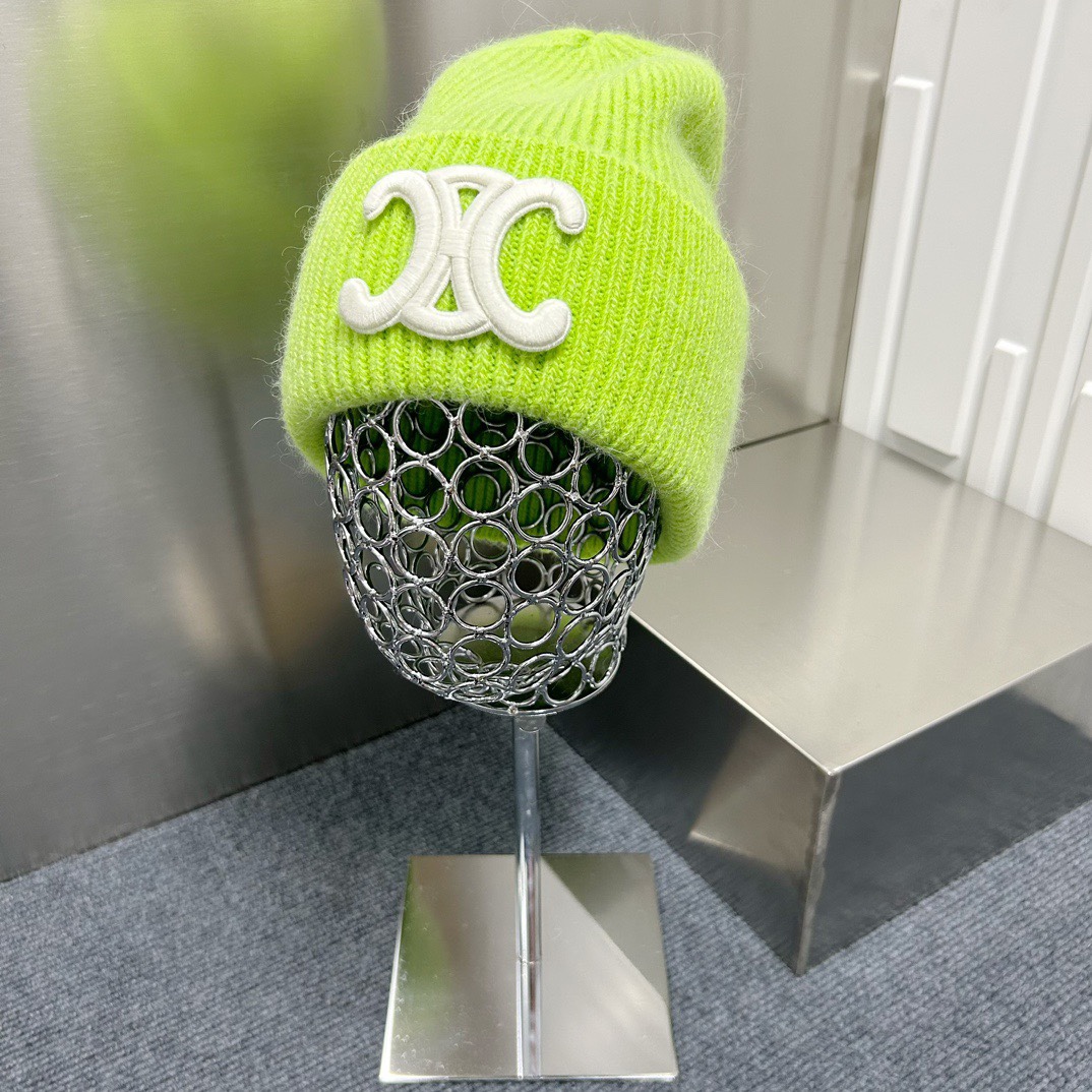 Celine Wool Knit Beanie Hat with Angora Rabbit Fur, Thick Cuff Design 9 i1733498498 7012 8