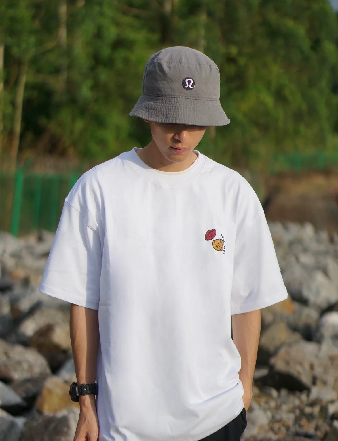 Run LuLulemon 2025, new fish hat. He’s a man and a woman. Rice, gray, olive green - 图片 1