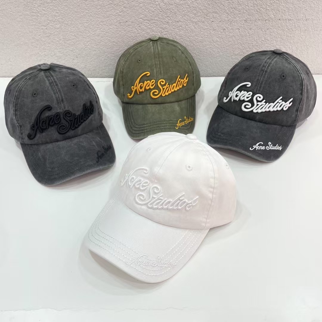 95 runs. Acne’s summer and summer. The letter embroidered baseball cap. Fashion Monument White, gray, gray - 图片 9