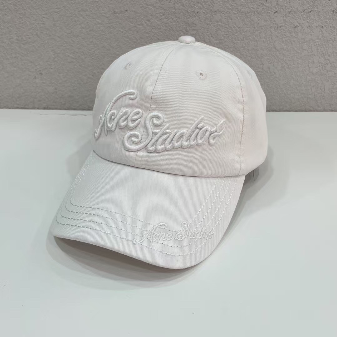 95 runs. Acne’s summer and summer. The letter embroidered baseball cap. Fashion Monument White, gray, gray - 图片 5