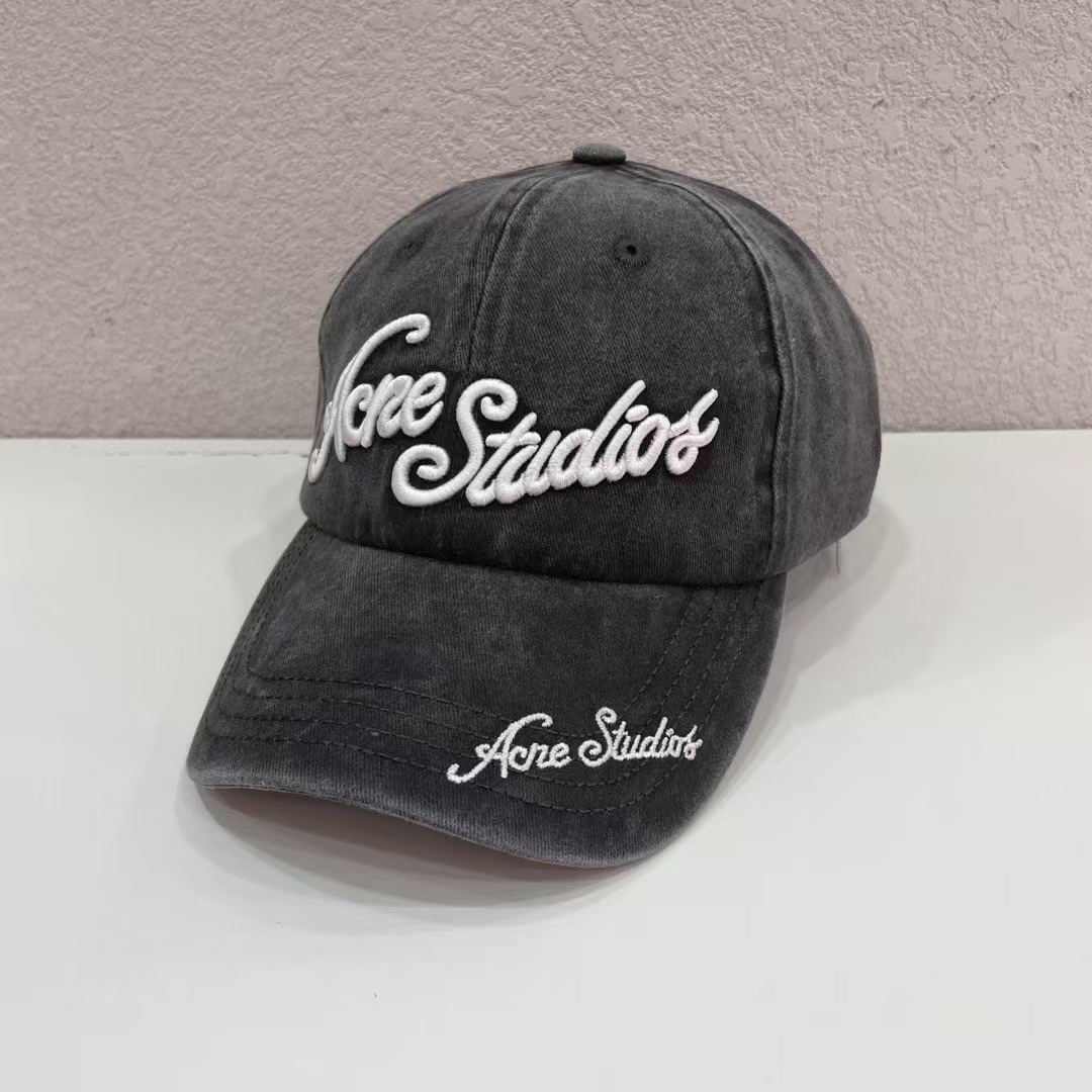 95 runs. Acne’s summer and summer. The letter embroidered baseball cap. Fashion Monument White, gray, gray - 图片 4