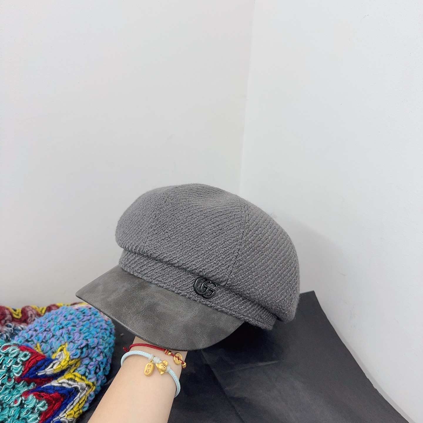 NO:360445,Running volume GG early autumn new octagonal hat, tweed fabric, leopard print splicing, very fashionable ~ hat straw hat fisherman hat baseball hat, hat, espadrilles, hats跑量 GG早秋新款八角帽 粗花呢面料,豹纹拼接 很洋气～帽子草帽渔夫帽棒球帽,帽子,espadrilles,hats,hat