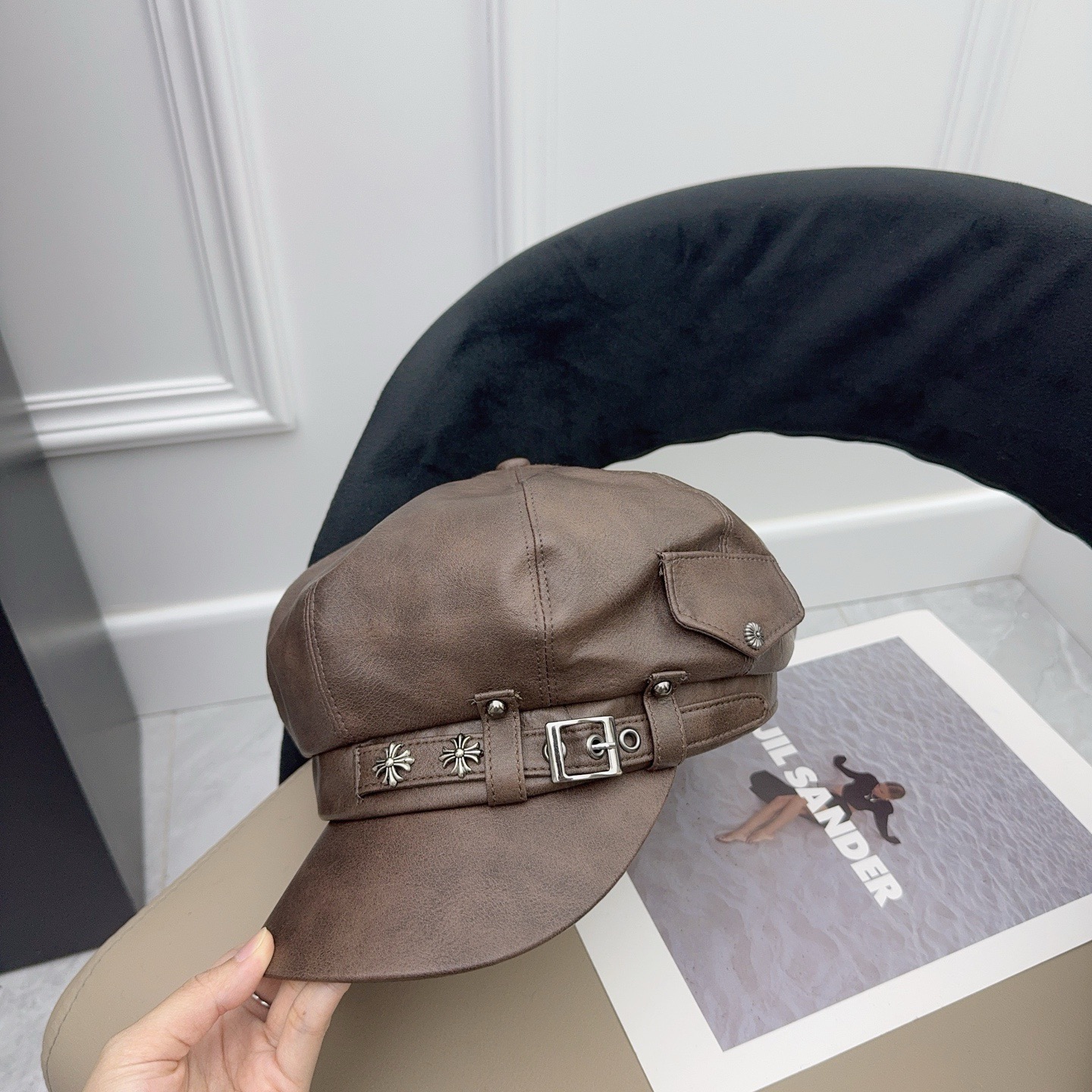 NO:363340,Running volume Croxin ~High-quality leather octagonal hat Heavy industry design hat Straw hat Fisherman hat Baseball hat Knit hat, hat, chrome hearts, espadrilles, hats跑量 克罗心～高定皮质八角帽 重工设计款帽子草帽渔夫帽棒球帽针织帽,帽子,chrome hearts,espadrilles,hats,hat