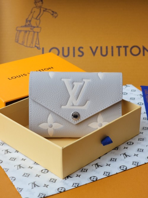 Louis Vuitton Monogram Empreinte Leather Compact Wallet - Gray 1 Louis Vuitton Monogram Empreinte Leather Compact Wallet - Gray