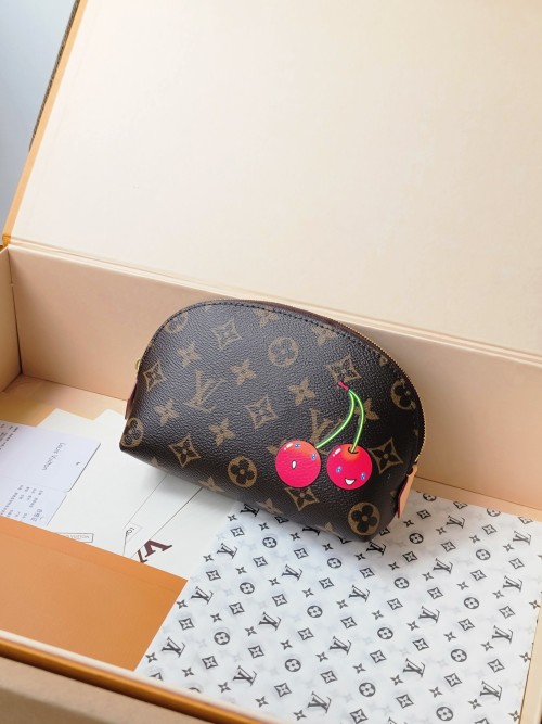 Louis Vuitton Monogram Canvas Cherry Cosmetic Pouch - Stylish & Compact 1 Louis Vuitton Monogram Canvas Cherry Cosmetic Pouch - Stylish & Compact
