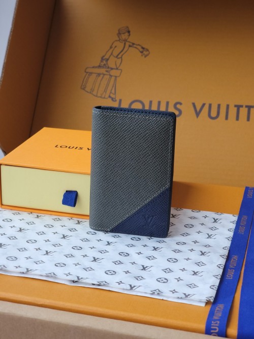 Louis Vuitton Taiga Leather Pocket Organizer Wallet M30985 - Compact & Stylish 1 Louis Vuitton Taiga Leather Pocket Organizer Wallet M30985 - Compact & Stylish