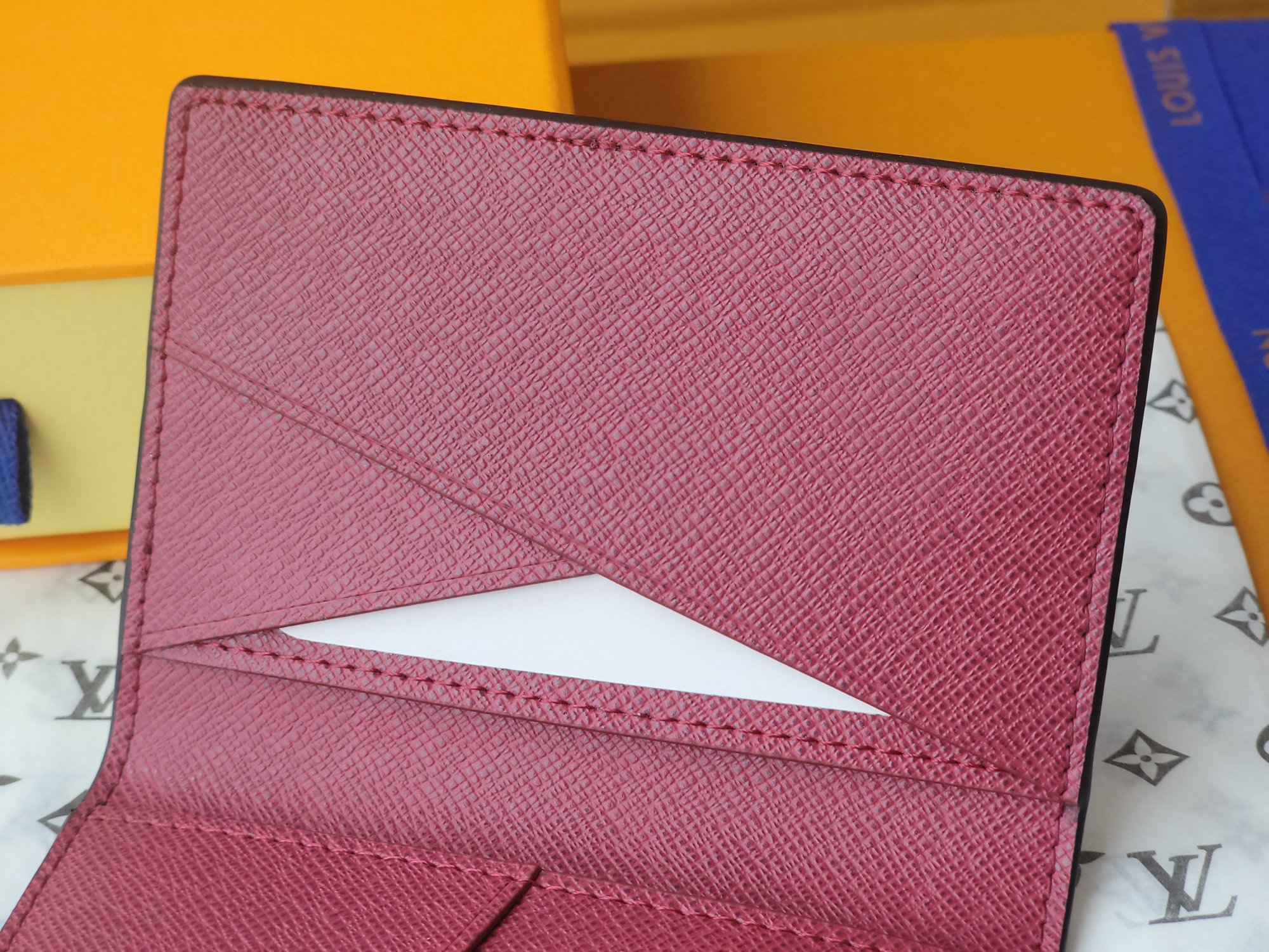Louis Vuitton Pocket Organizer Wallet Taiga Leather - Navy & Burgundy 8 a1752919151161 2712