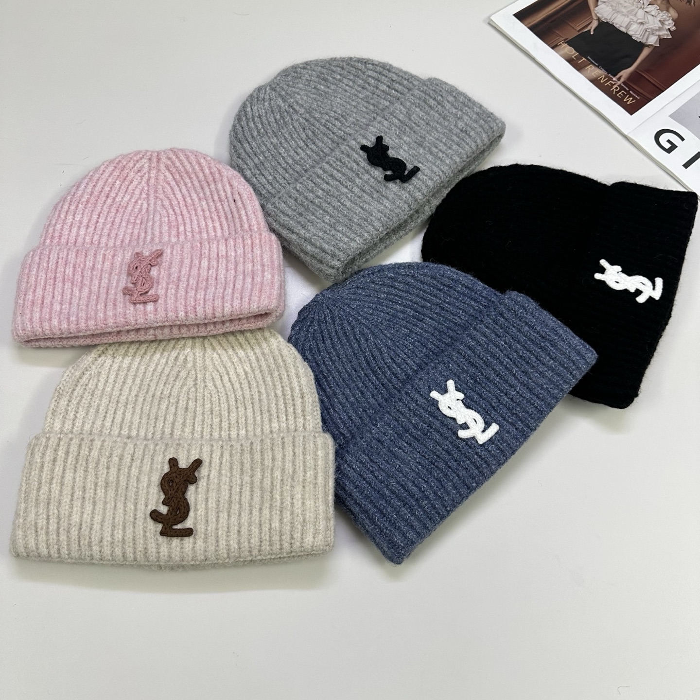 P55🎀YSL圣罗兰针织帽👏羊毛帽