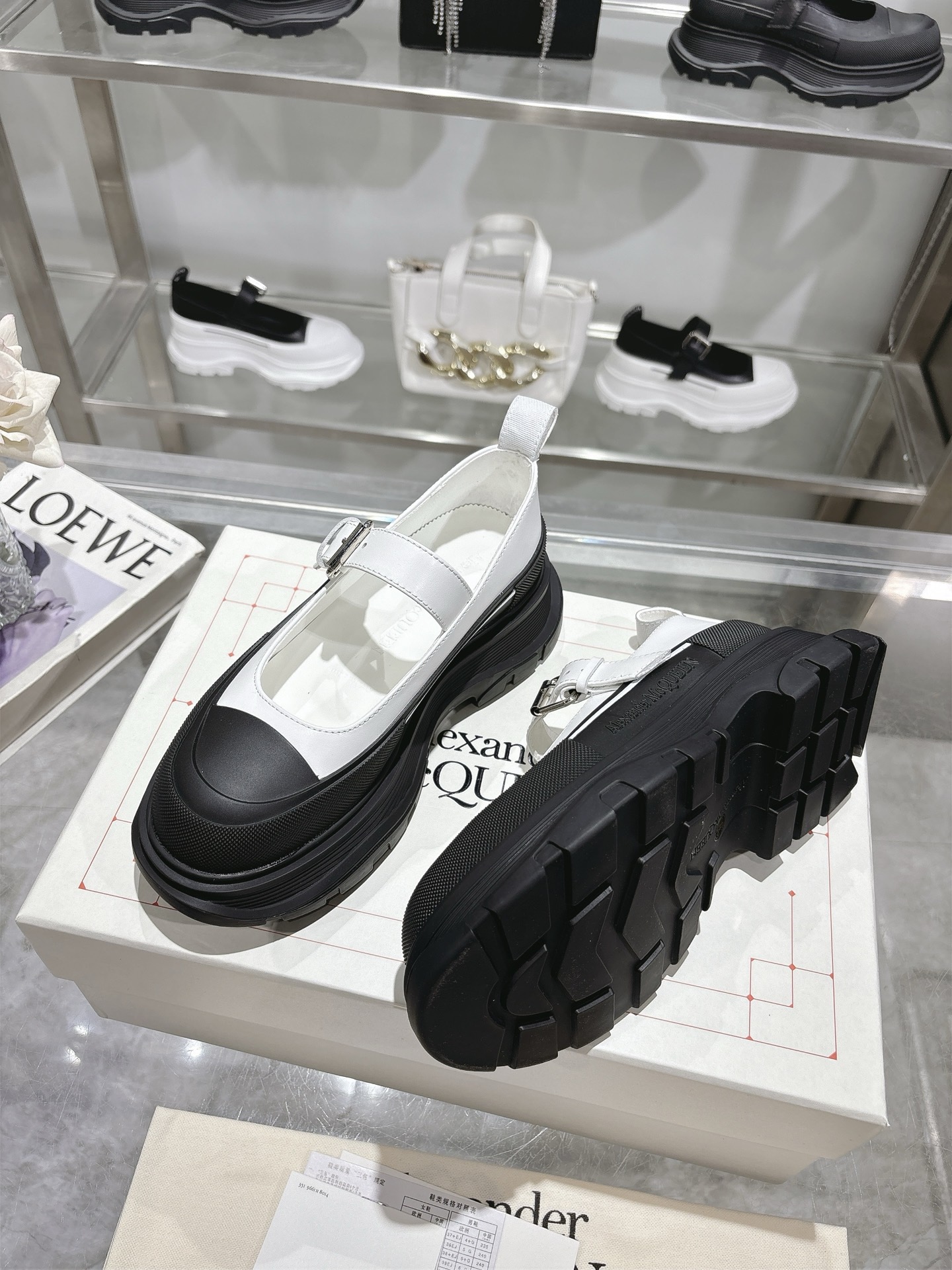 Alexander McQueen Two-Tone Mary Jane Platform Shoe