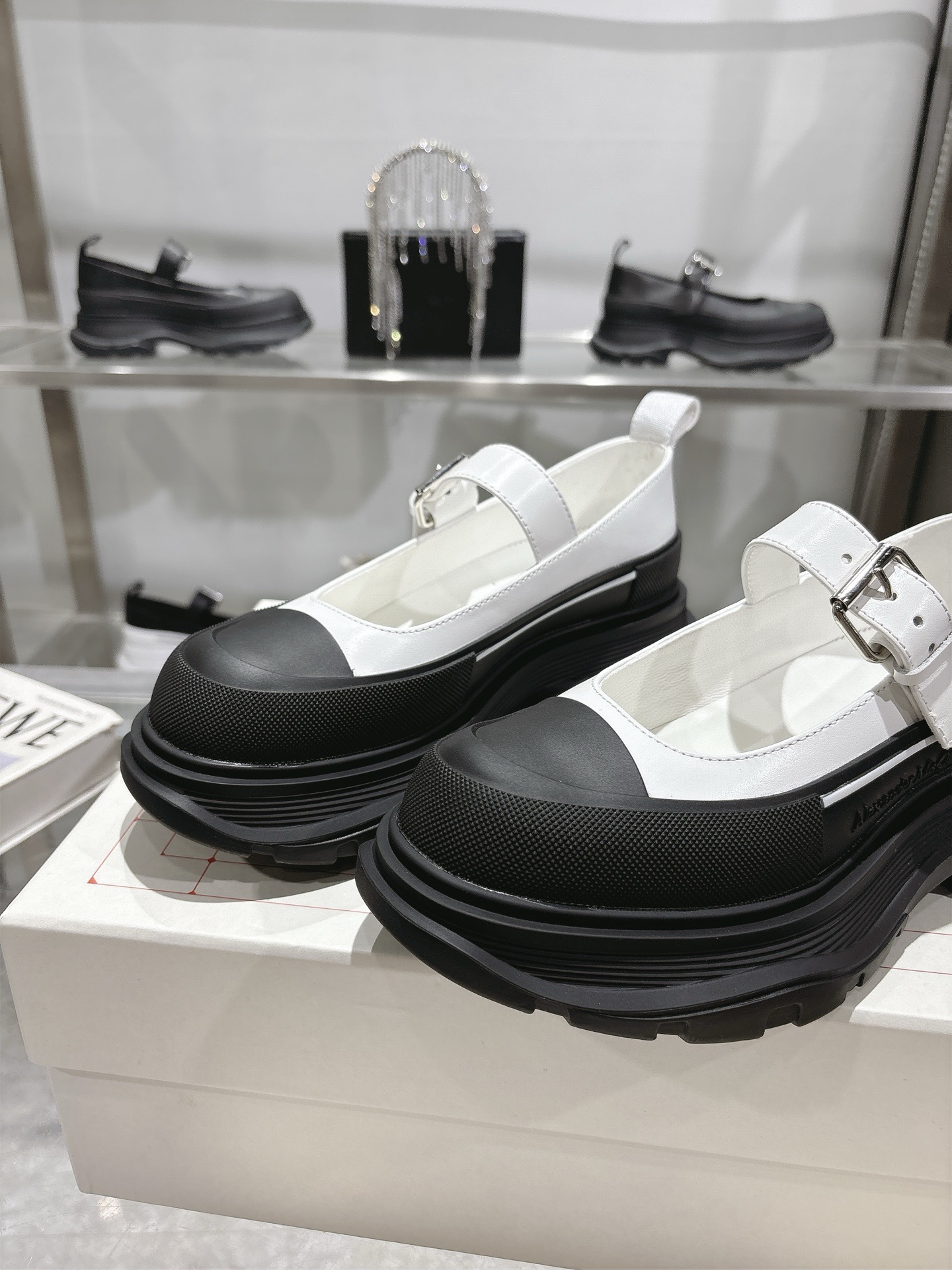 Alexander McQueen Two-Tone Mary Jane Platform Shoe