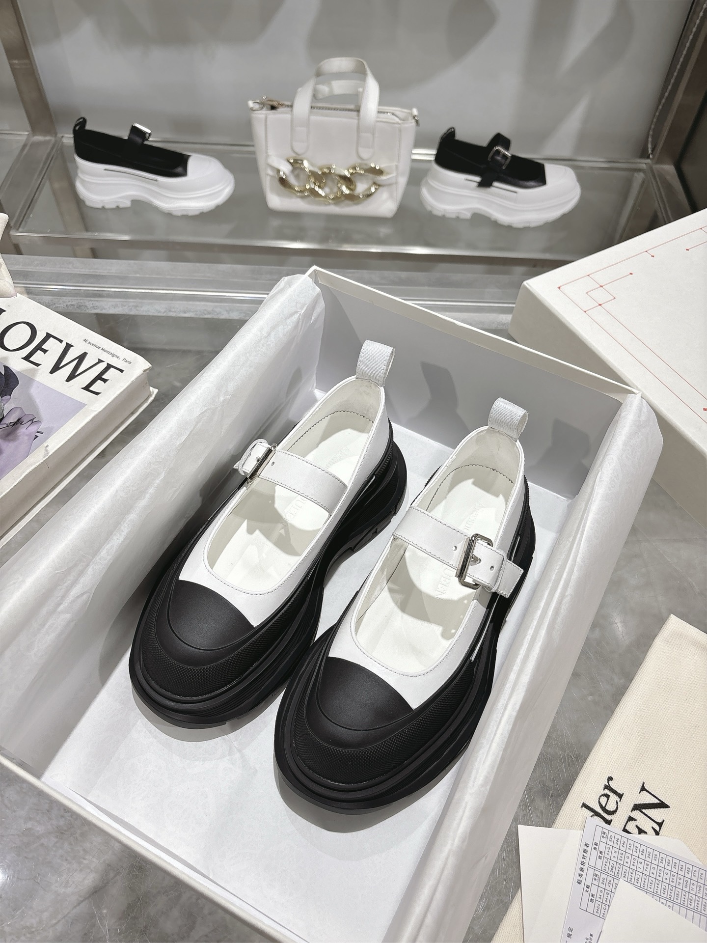 Alexander McQueen Two-Tone Mary Jane Platform Shoe