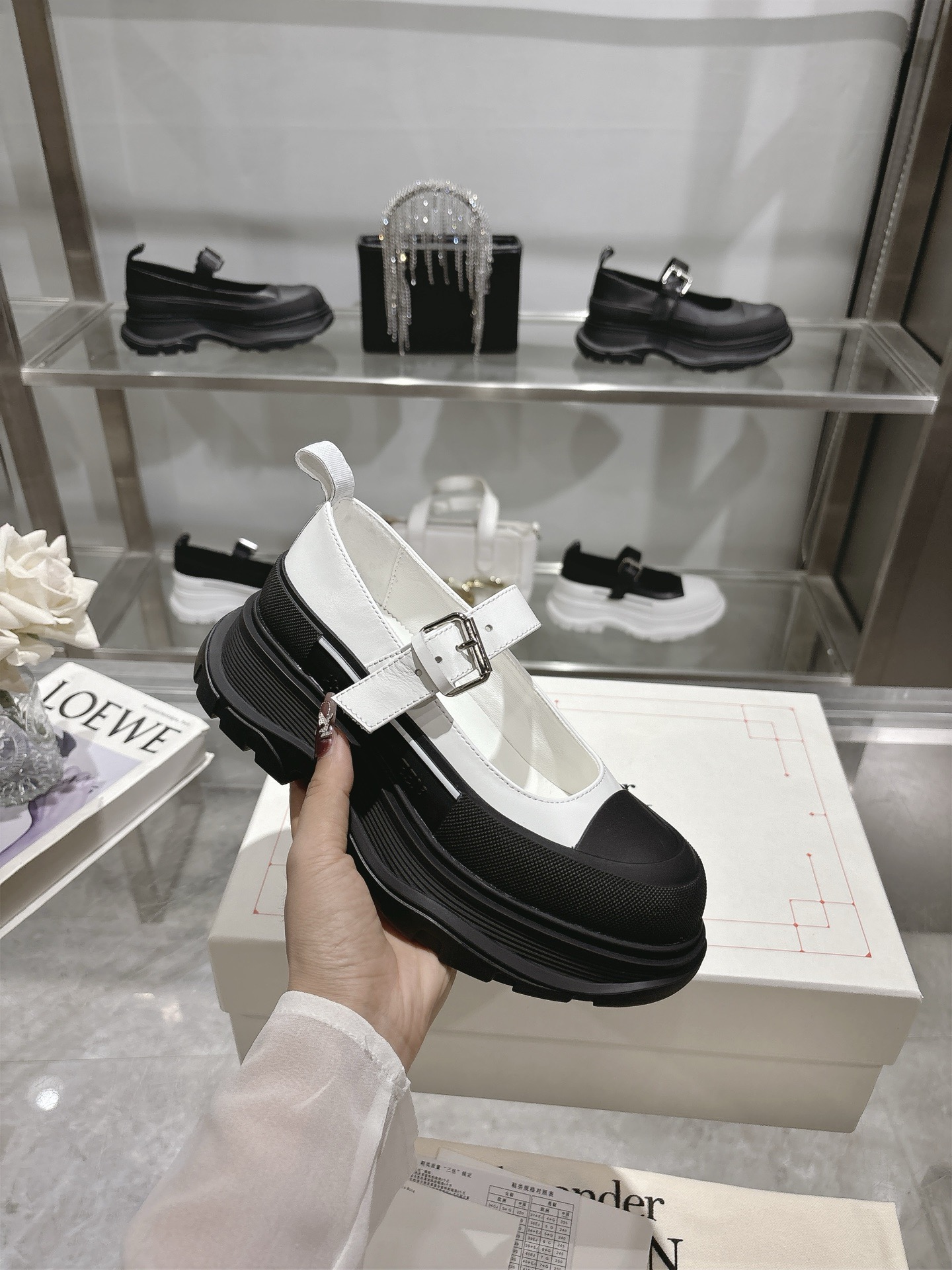 Alexander McQueen Two-Tone Mary Jane Platform Shoe