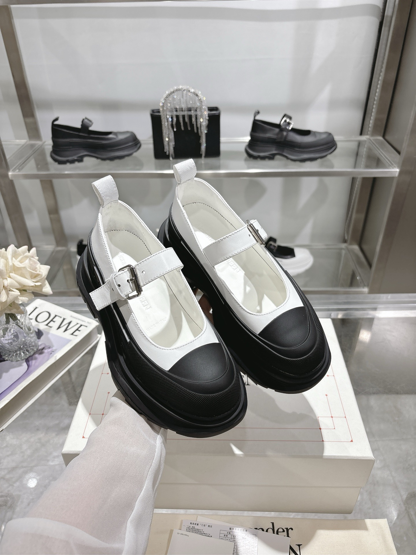 Alexander McQueen Two-Tone Mary Jane Platform Shoe