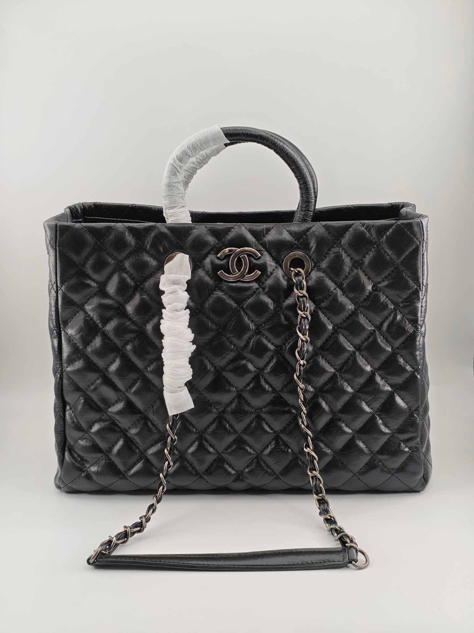  25升级版托特包
黑色头层牛皮手掌纹古银五金
实物实拍
款号：8007
尺寸 35*30*13 
