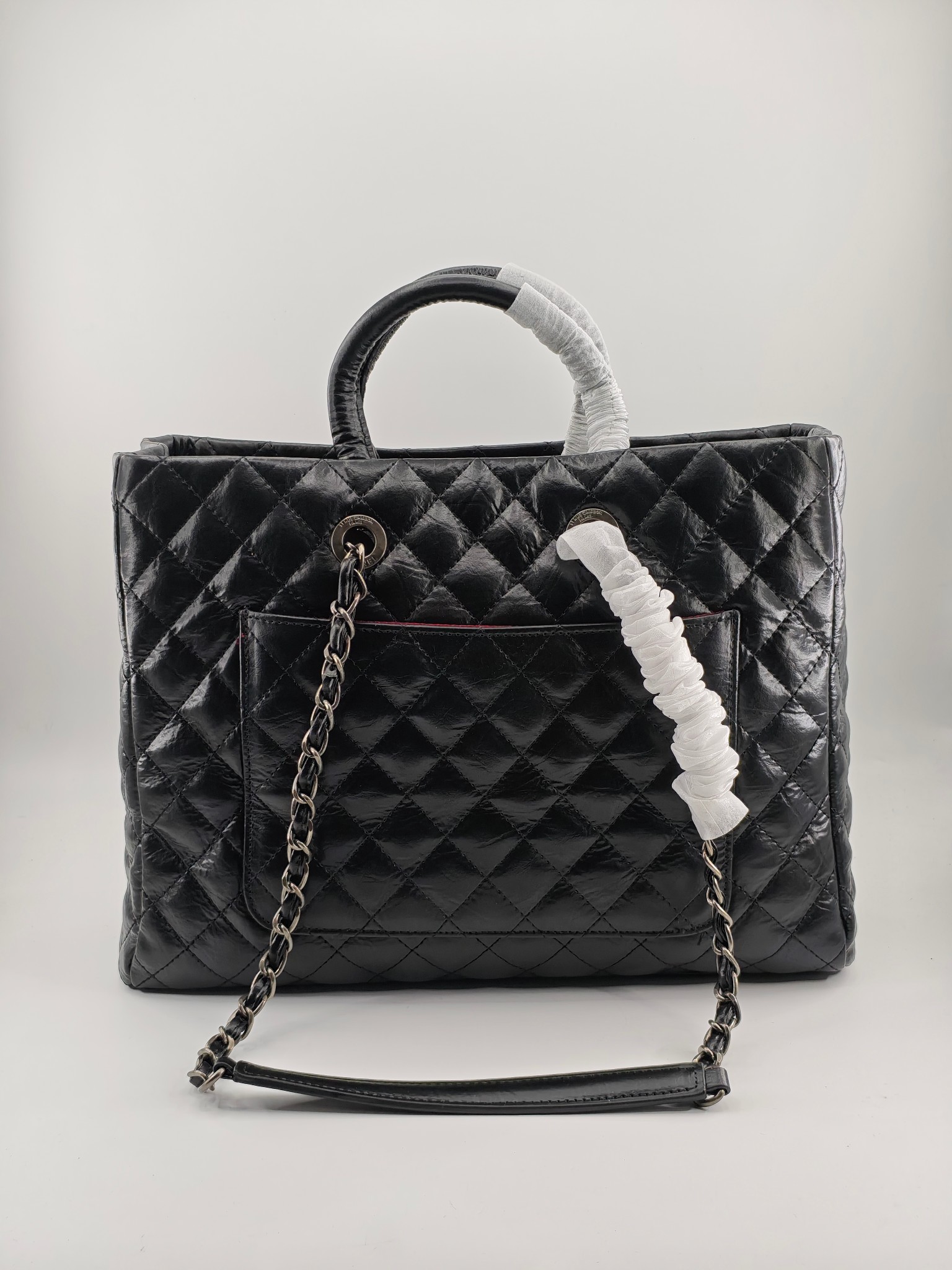  25升级版托特包
黑色头层牛皮手掌纹古银五金
实物实拍
款号：8007
尺寸 35*30*13 
