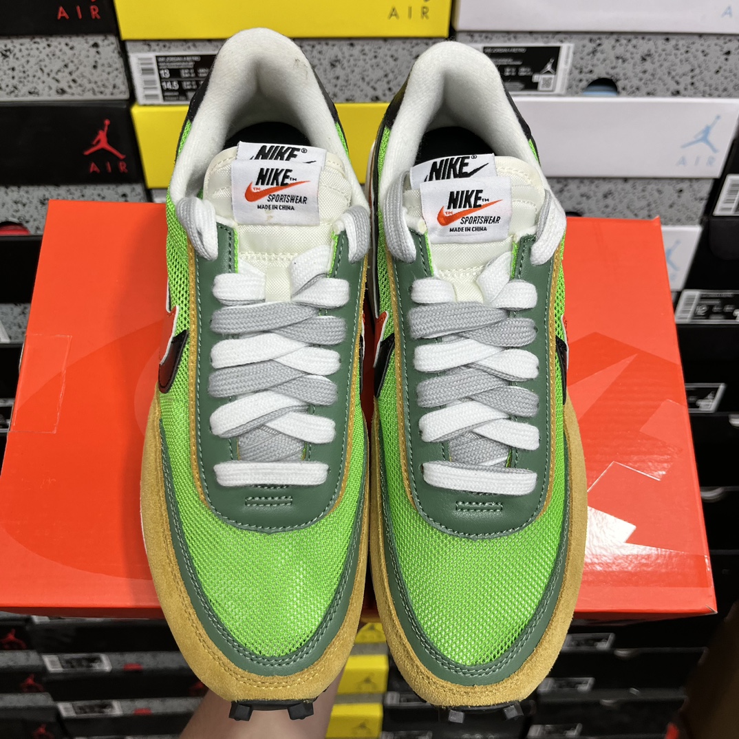
1.0走秀 黄绿 Sacai x NK LDV Waffl Daybreak 联名走秀款解构双底双勾双