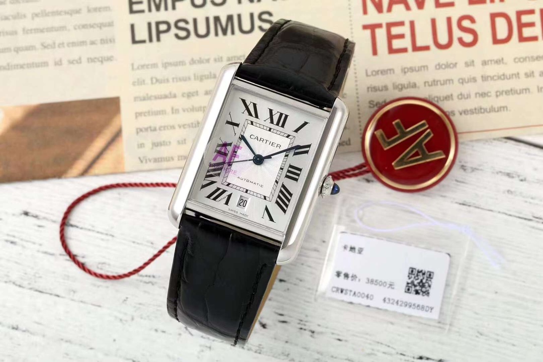 까르띠에 시계 41×31mm 41mm 블루 라지 레플리카 42613