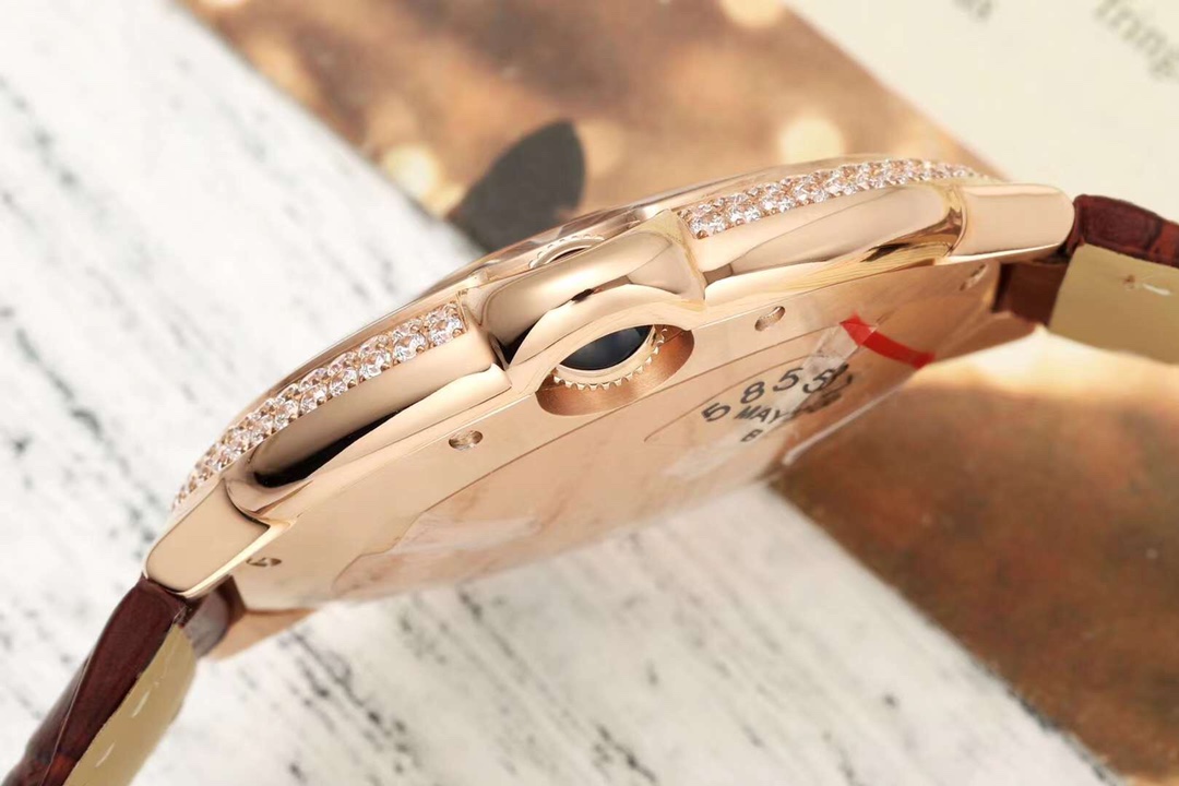 Cartier Ballon Bleu 42mm Rose Gold Diamond Bezel Leather Strap Watch 6 i1724603939 3380 6