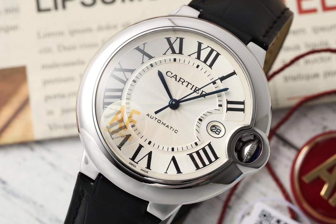 Cartier Ballon Bleu 40mm Automatic Watch - Stainless Steel & Leather Strap