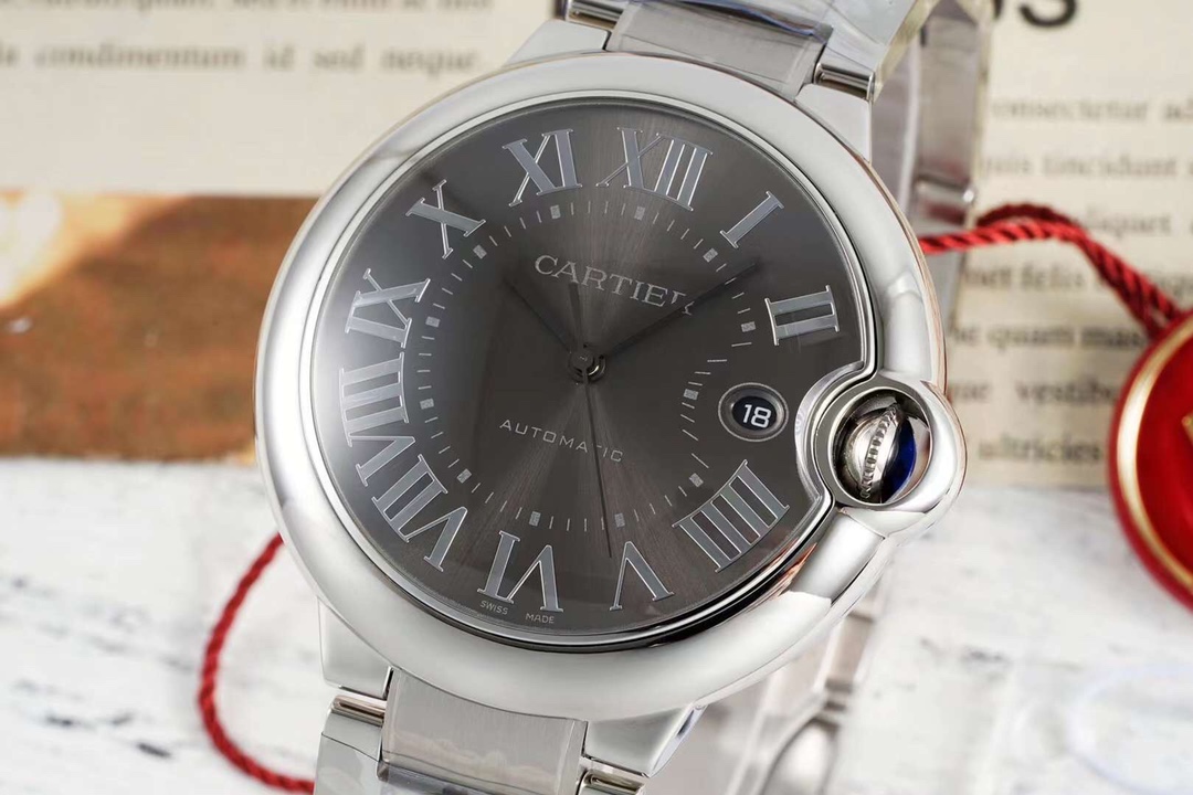 Cartier Ballon Bleu 40mm Automatic Watch - Stainless Steel Bracelet, Gray Dial