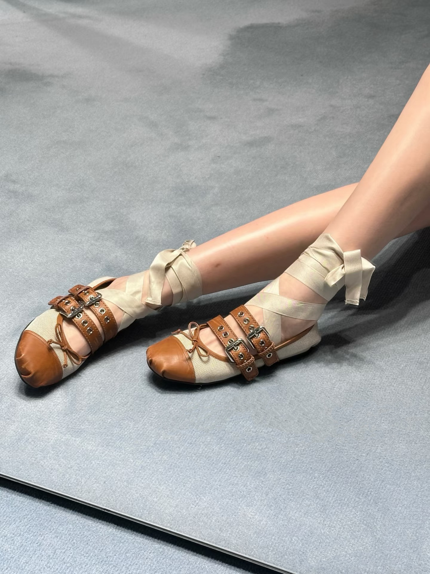 NO:789004,Upper foot picture, ballet shoes19860909上脚图,芭蕾舞鞋,Women's Shoes